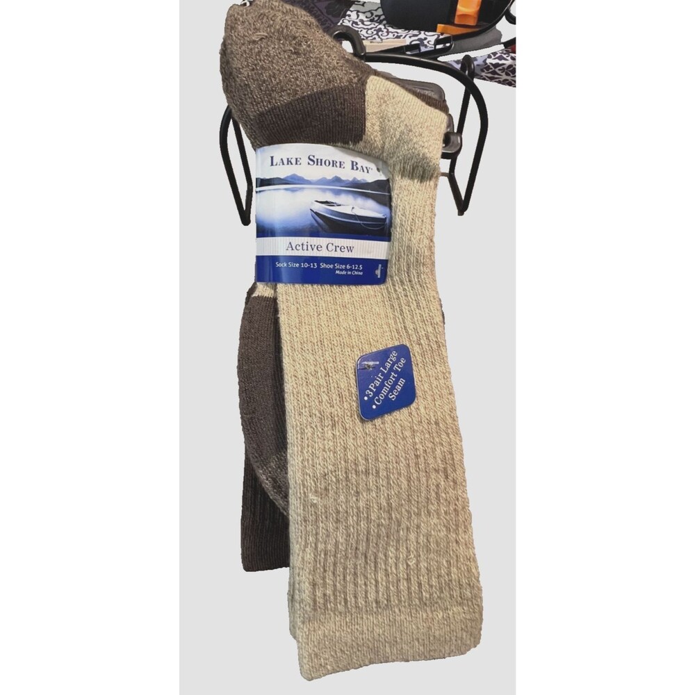 Lake Shore Bay Men's Active Crew Socks Shoe Size 6-12.5